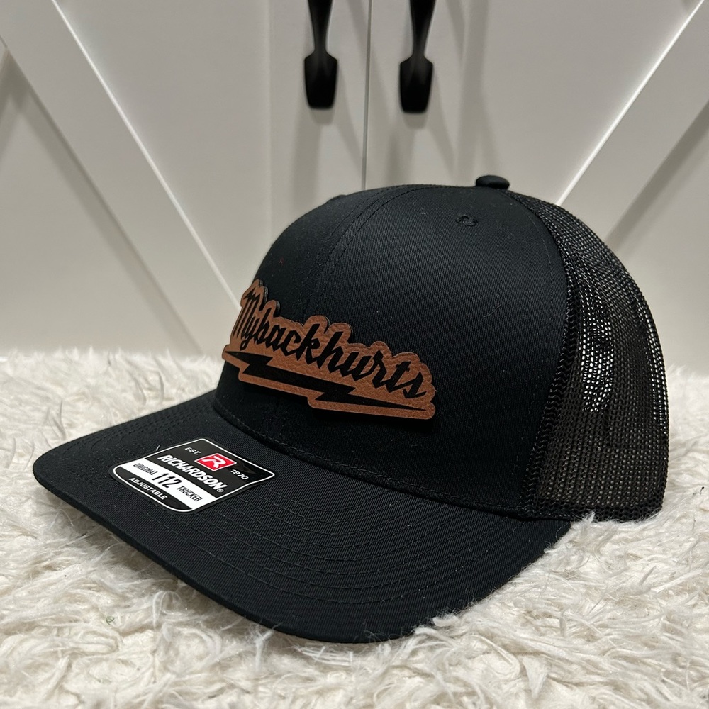 My Back Hurts Laser Engraved Trucker Richardson 112 Hat.